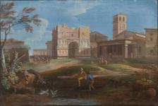 Dipinto: The Arch of Gianus Quadrifrons and the Church of San Giorgio al Velabro